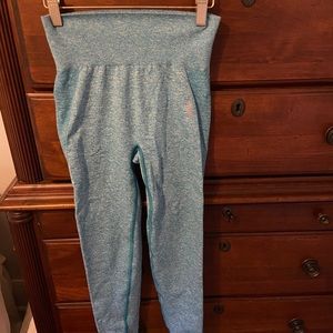 Gymshark seamless teal leggings.